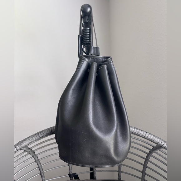 COACH Vintage Black Drawstring Bucket Backpack - Picture 1 of 10